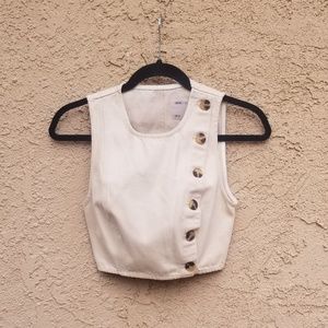 ASOS Denim Sleeveless Side Button Shirt